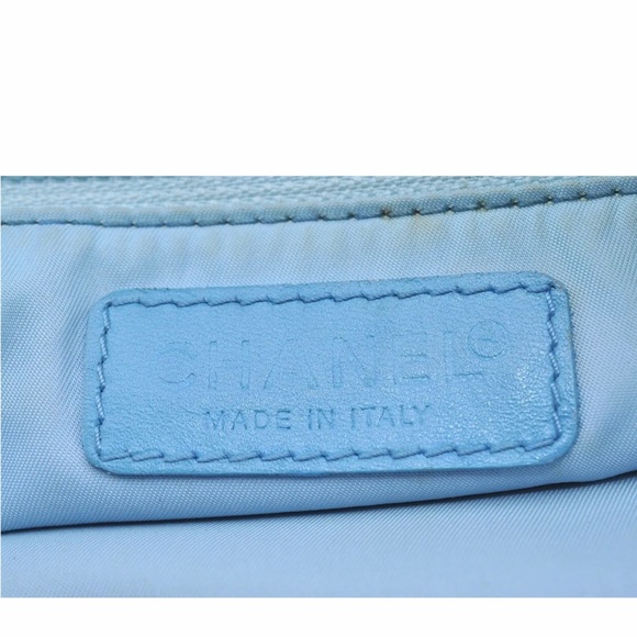 Authentic CHANEL New Travel Line 2Way Shoulder Hand Bag Nylon Leather Blue - Picture 3 of 12